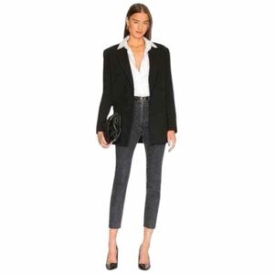 Re/Done 90s High Rise Ankle Crop Acid Wash Black/Gray Denim Jeans Size 26